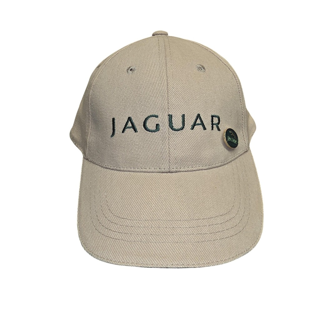 Jaguar Hat Cap Strap Back Beige Twill Baseball One Size Embroidered Union‎ Jack